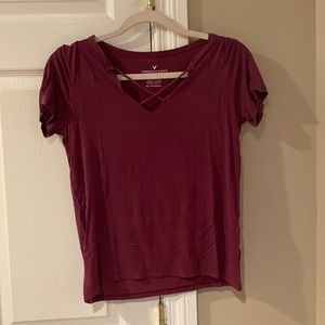 Maroon t shirt, American eagle soft